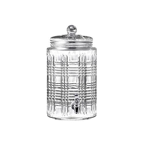 Fitz and Floyd 310050-GB 2 Gallon Beverage Drink Dispenser with Glass Lid, Jar only, Clear