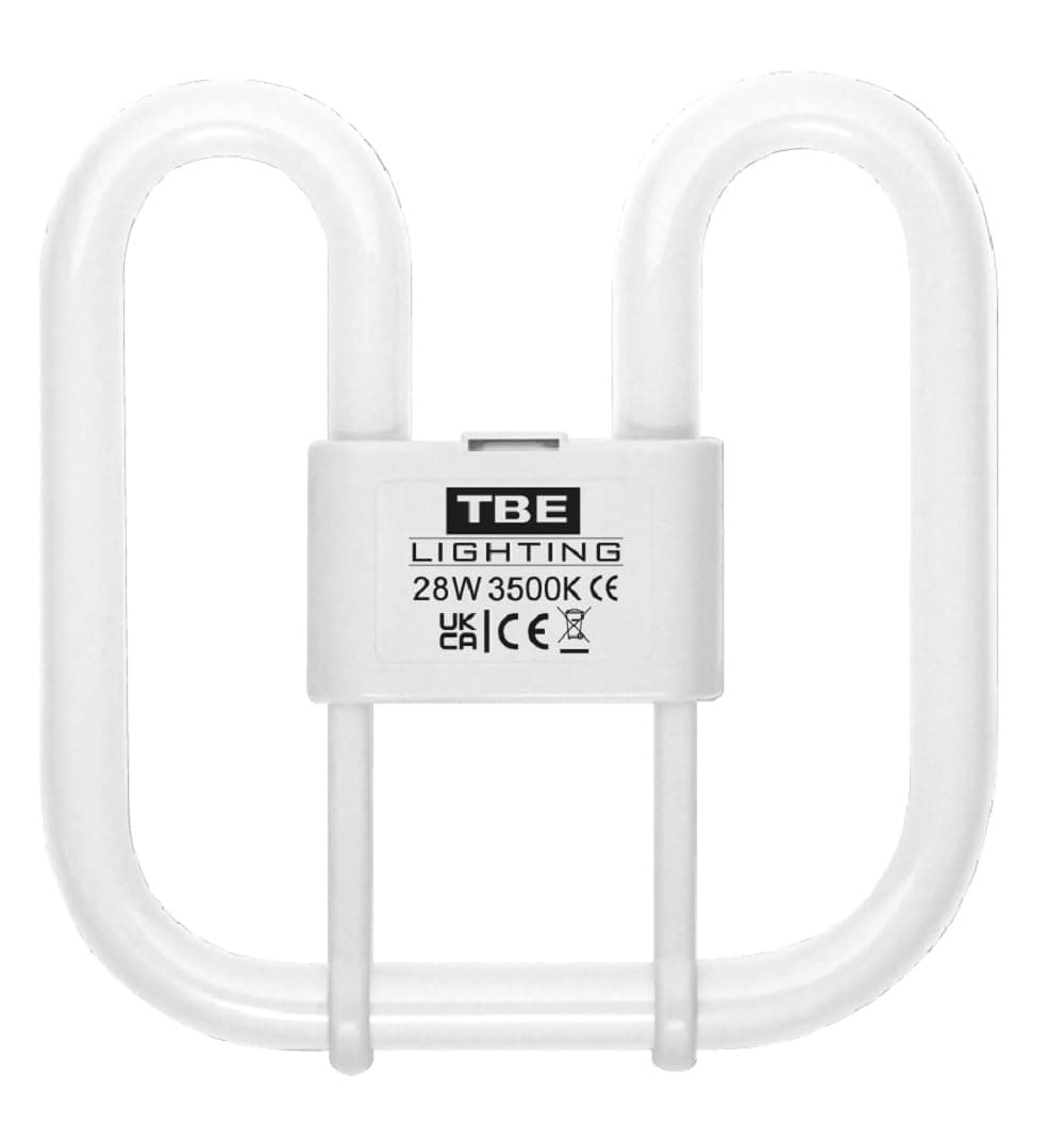 28w 2D 4-PIN CFL Energy Saving Lamps - DD Fluorescent Bulbs - 4-Pin GR10q Base Fittings - Long Life Lamp, Soft White 3500K (Single Unit)