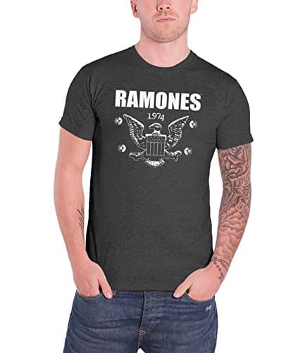 Ramones Distressed 1974 American Eagle seal Official Mens New Grey T Shirt