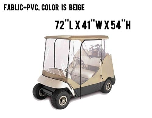 PRO Cover 2308BG 2 Person Driving Golf Cart Cover, Fit Yamaha, Ez Go, Club Cart, Beige