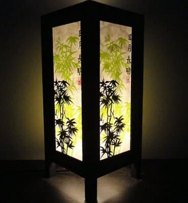 Thai Vintage Handmade ASIAN Oriental Japanese Bamboo Trees Bedside Table Lamp Wood Shades Lights