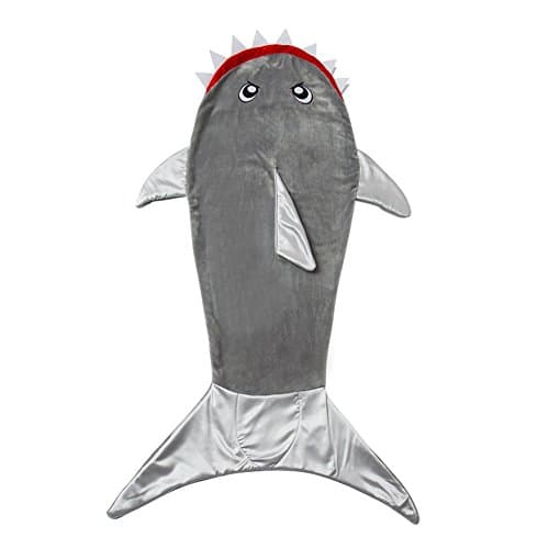 Todder Kids Shark Tail Blanket Fleece Children Mermaid Tail Style Winter Sleeping Bag for Boy Girl Birthday Gift Super Soft Grey Color 55.9 Inch