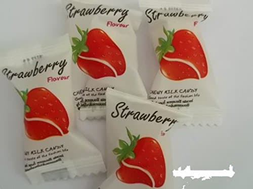 Gummy Candy Haoliyuan Strawberry Flavor Sweet Soft Chewy Milk Candy, 100 Pieces (13.4 Oz)