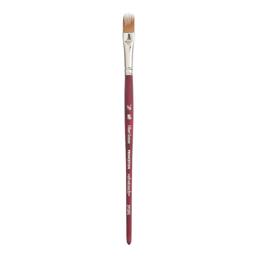 Princeton Velvetouch, Series 3950, Paint Brush for Acrylic, Oil and Watercolor, Filbert Grainer, 3/8 Inch