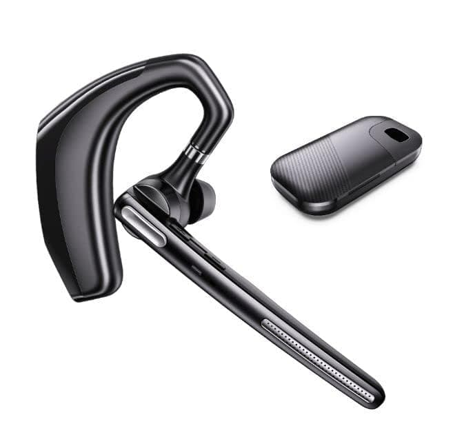 Bluetooth Headset, V5.1 Wireless Headset with Noise Canceling Microphone, 110 Hours Work time Bluetooth Earpiece with 500mAh Battery, Compatible with Cell Phones and PC