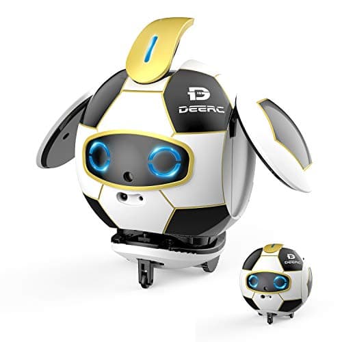 DEERC Robot Toy for Kids with Talking Singing Dancing,Interactive Deformation Soccer Robots with Repeat What You Say,Touch Sensing,Obstacle Avoidance,Learning and Educational Gifts for Boys Girls