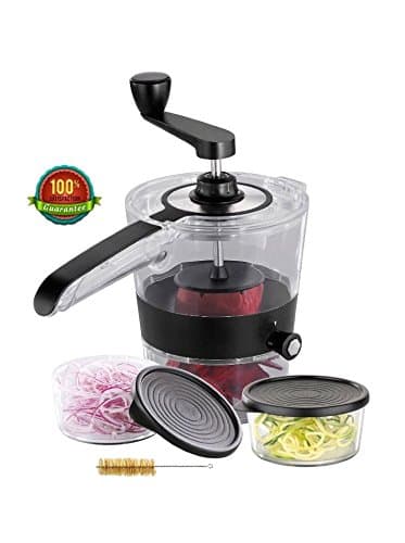 Vegeti - Spiral Vegetable Slicer (features 4 different widths) + 2 Containers