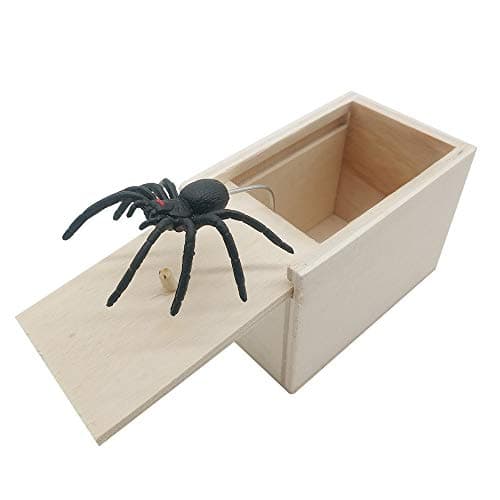 Focut Spider Prank Scare Box，Wooden Surprise Box，Handmade Fun Practical Surprise Joke Boxes