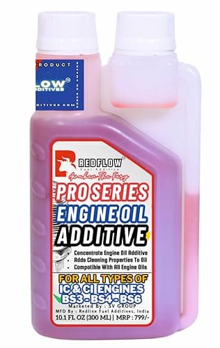 Red Flow Engine Oil Additive (300ML), Keeps Engine Clean, Removes Buildup, Boosts Cleaning & Lubricating Properties of Mineral, Semi Synthetic & Budget Full Synthetic Engine Oils.
