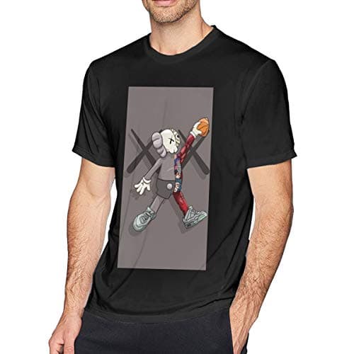 CiXianFuLu KAWS Men's Short Sleeve T-Shirt Black L