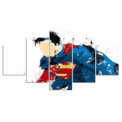 Superman Art Print Poster Canvas Decoration 5 Pieces