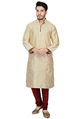 Dupion Silk Kurta Pajama Bollywood Men's Designer Indian Kurta Pyjama Set S-5XL