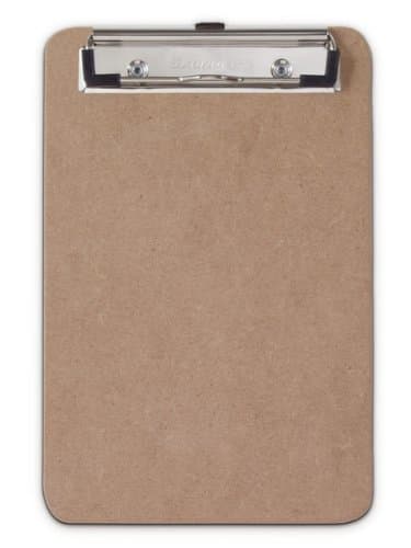 American Made Recycled Hardboard Clipboard with Low Profile Clip, Memo Size, (5.75 inch x 9.5 inch, 6 pack Clipboards
