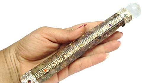 Jet Energized Amethyst Orgone Chakra Stick Massage Wand 5.5"-6" Long Approx. Free 40 Page Booklet"Jet International Crystal Therapy" A+