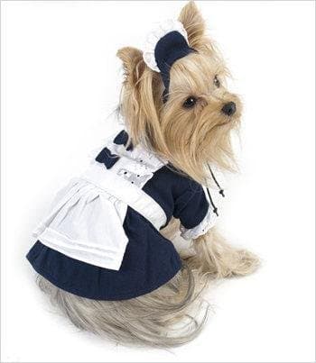 French Maid Costume For Dogs - Size 2 (9.25" l x 12" - 14" g)
