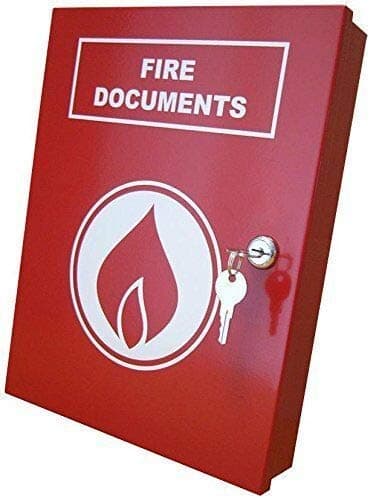 A4 Red Fire Documents Log Book Lockable Secure Storage Box with Key Lock