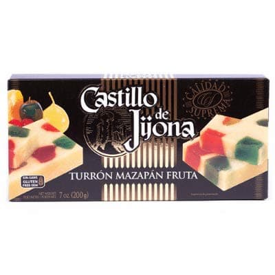 Castillo de Jijona Turron Mazapan Fruta (Marzipan Fruit) Nougat, 7 Ounce Box