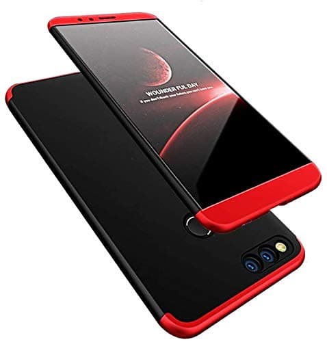 IMEIKONST Huawei Honor 7X Case 3 in 1 Design Hard PC Case Premium Slim 360 Degree Full Body Protective Shockproof Ultra Thin Cover for Huawei Honor 7X. 3 in 1- Black + Red AR