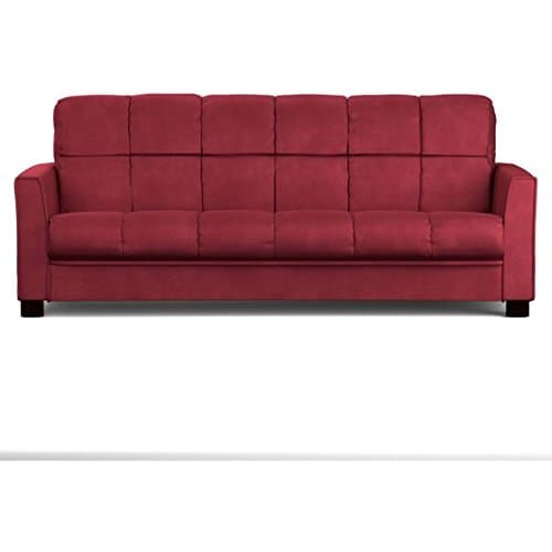 Baja Convert-a-couch Sofa Sleeper Bed Sofa Converts Into a Full-size Bed and Seats 3 Comfortably, Crimson Red