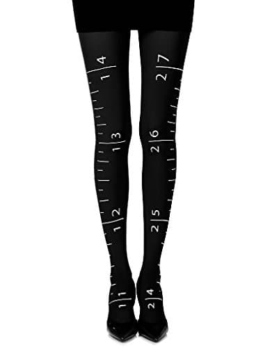 Tape Measure Geometric One-Size Print Tights by Zohara Tights