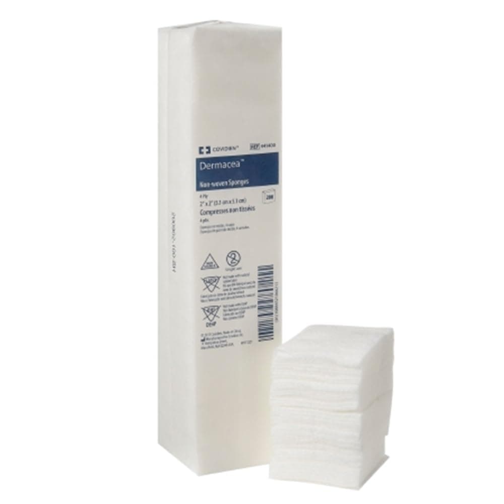 Covidien 441400 Dermacea Non-Woven Sponges, Non-Sterile, 4-Ply, 2" X 2" Size (Pack Of 800)