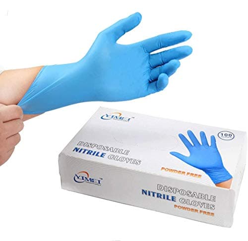 Disposable Medical Blue Nitrile Gloves Box of 100-4 mil Disposable Ultra-Strong Fluid Blood Exam Healthcare Food Handling Use | No Powder (XL)
