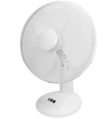 16 inch Fan (Cold Air) - 16 inch Desk / Table FAN - Static & Wide Angle Oscillating Cooling Electric Fan (40cm) 3 speed Adjustable Tilt - METAL mesh front/rear cage- High Quality Model - ULTRA COOL White Finish - Ideal for cooling in the home, bar, workshop, etc - HQ - VL By SXEY Electronics Ltd - (16 inch Desk / Table Fan, White / Grey)