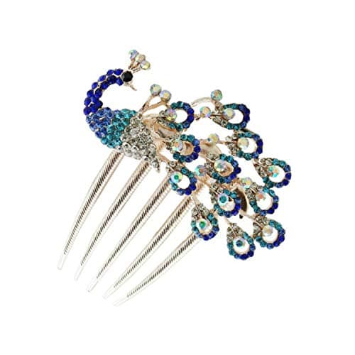 Vintage Crystal Peacock Crown Hairwear Hair Combs Hair Clips Hairpins Headdress Classic Turkish Jewelry Anti Gold Women Bijoux,Loot At The Picture