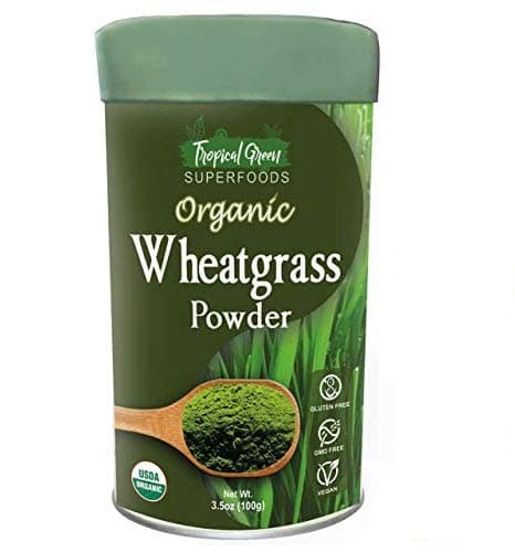 Organic Wheatgrass Powder 3.5 Oz, USDA Organic with Antioxidants Amazing Green Superfood for Smoothie, Juice, Shakes, Recipes - Natural Plant Protein Source Gluten Free by Tropical Green Organics