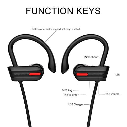 Wireless Headphones Bluetooth In Ear Sports Headphones IPX7 Waterproof Bluetooth Earphones for Gym Cycling Workout Phone,iPad,Samsung