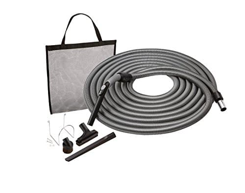Central Vacuum System Car Care Attachment Set for Interior Car Cleaning Includes 50FT Crushproof Hose, Natural Hair Dusting Brush, Long Crevice Tool, Mesh Storage Bag and More