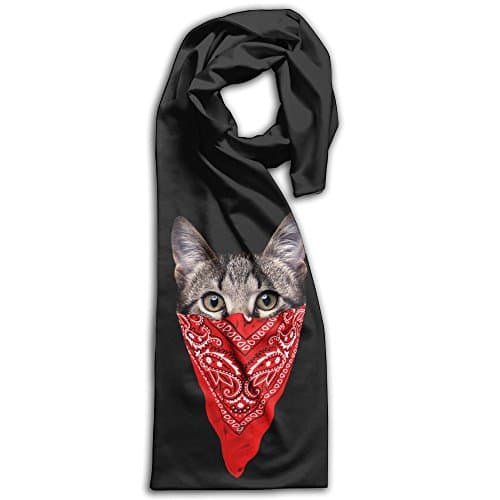 Unisex Gangster Cat Plain Knitted Warm Winter Outdoor Scarf For Adults
