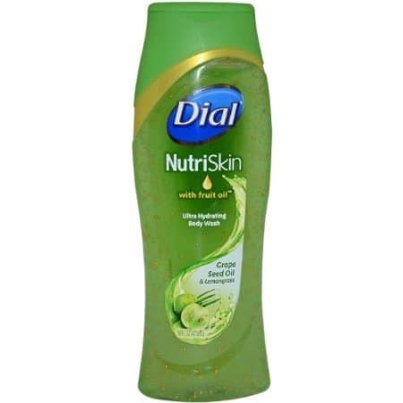 Dial Nutriskin Body Wash, Grapeseed Oil and Lemongrass, 16-Ounce (4 BOTTLES)