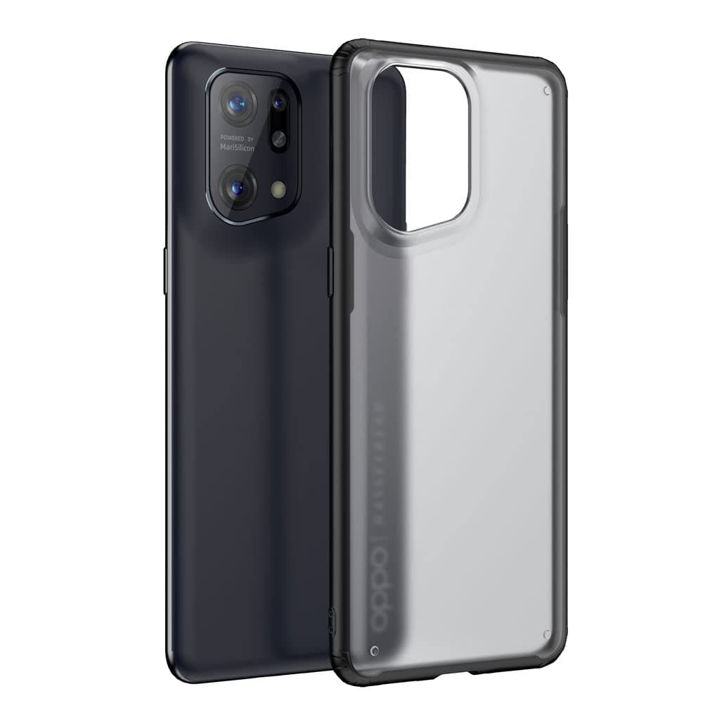 TECHGEAR Tough Case for Oppo Find X5 [Fusion FX] Premium Hybrid Tough Rugged Protective Bumper Case Heavy Duty Protection with Hard Back Designed For Oppo Find X5 - Black