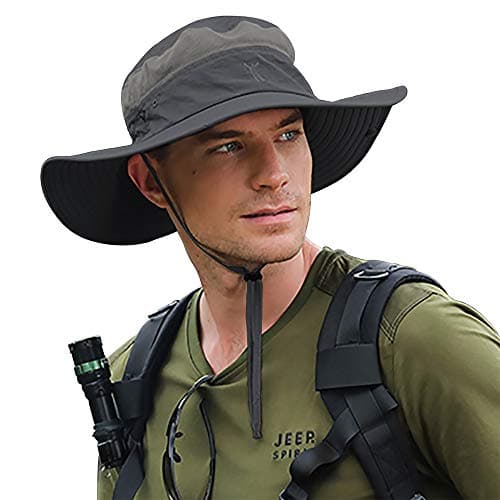 BAYINBULAK Sun Hat for Men/Women, Summer Outdoor Sun Protection Camping Outdoor Hat Beach Cap (Dark Gray)