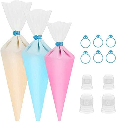 esafio 110 Super Strong and Reuseable Piping Bags Recycable Strong Icing Bags and Nozzles for Cupcakes Icing Bags and Nozzles Flower Cake Cookies Dessert Cupcakes Decoration