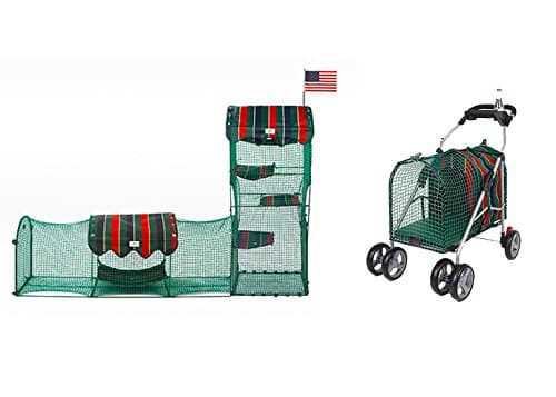 Kittywalk Original Pet Stroller SUV Stripe and Town and Country Pet Enclosure