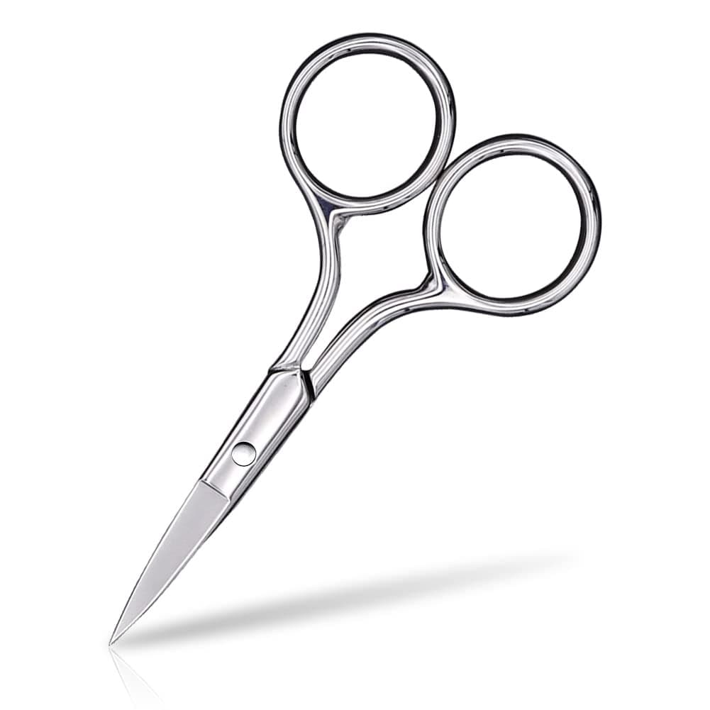 Small Scissors Stainless Steel Fine Straight Tip Nose Hair Scissors for Hair Eyebrow Nose Hair Beard Eyelashes Cuticle