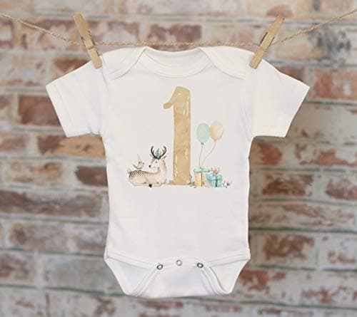 One Birthday Deer Onesie®/T-Shirt, Funny Onesie, Cute Onesie, First Birthday Onesie, Tribal Style Onesie, Woodland Animals, Boho Baby