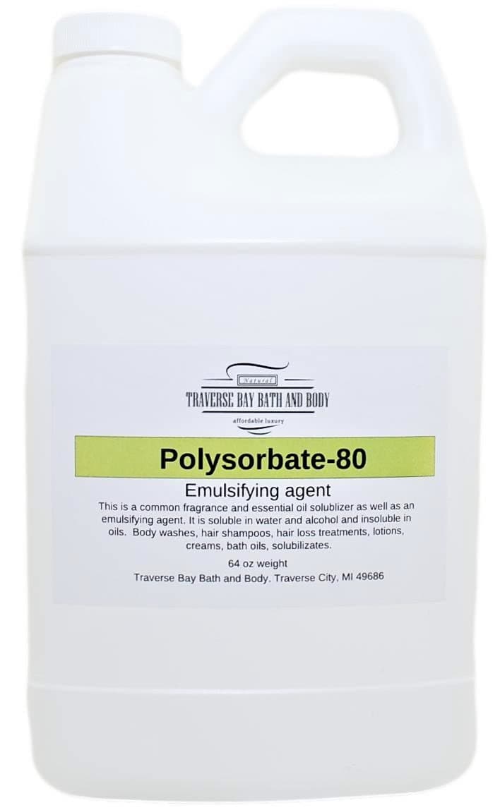 Traverse Bay Bath and Body Polysorbate 80, 64oz T-MAZ 80, Tween 80 100% pure Surfactant & Emulsifier. Made in the USA1/2 Gallon safety sealed container