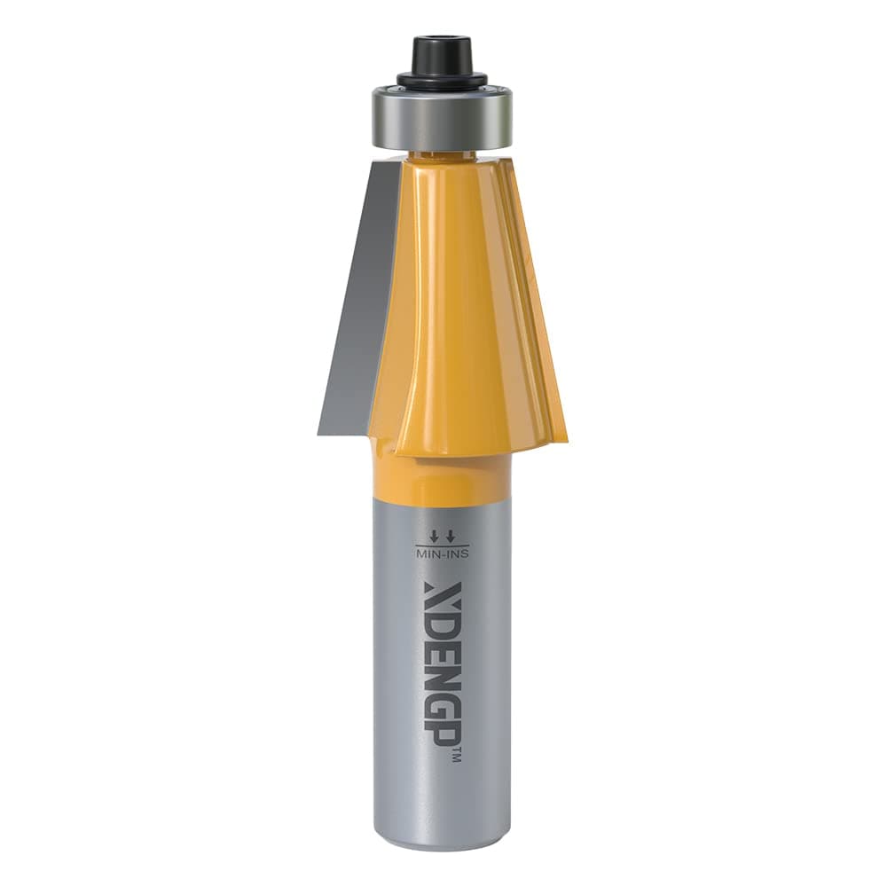 11.25 Degree Chamfer Router Bit with 1 Inch Cutting Length,1/2 Inch Shank Carbide Edge Forming Bevel Router Bit with Bearing, Chamfer Bit Miter Angle Milling Cutters Tool