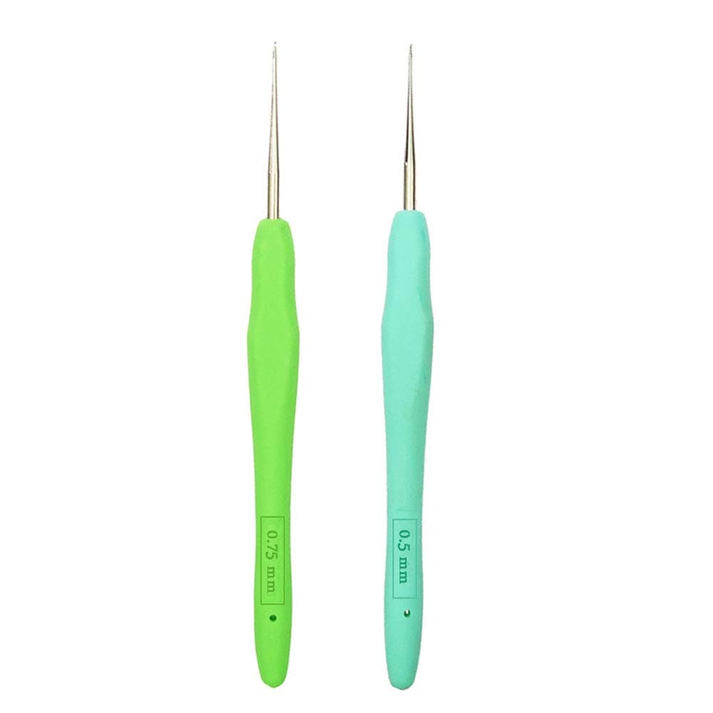 Dreadlock Crochet Hook 0.5mm 0.75mm Steel Crochet Hooks Dreads Tool Locs Dreadlock Crochet Needle Braid - Soft Rubber Grip