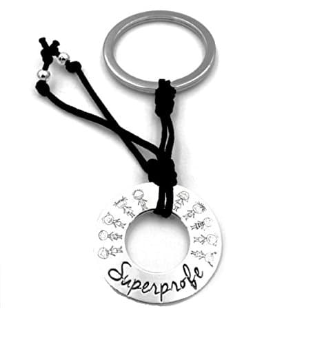 BOLBO Bolboreta Valente Gift for Teacher Gift for Profe End of The Year Gift Keyring bölbo ® Profe–Donut superprofe–Silver