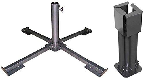 The Magic Toy Shop Large Metal Foldable Garden Parasol Stand Patio Umbrella Base Parasol Sun Shade