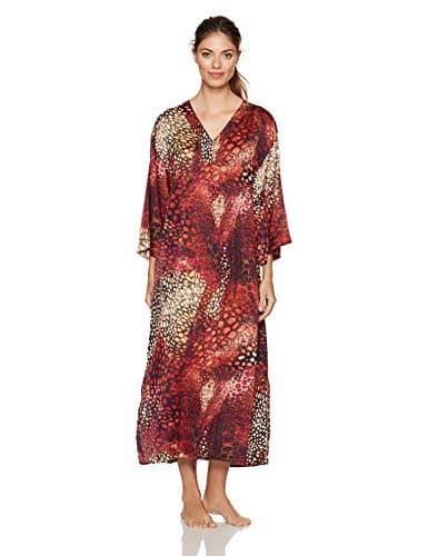 N Natori Women's Wilderness Caftan Medallion Red