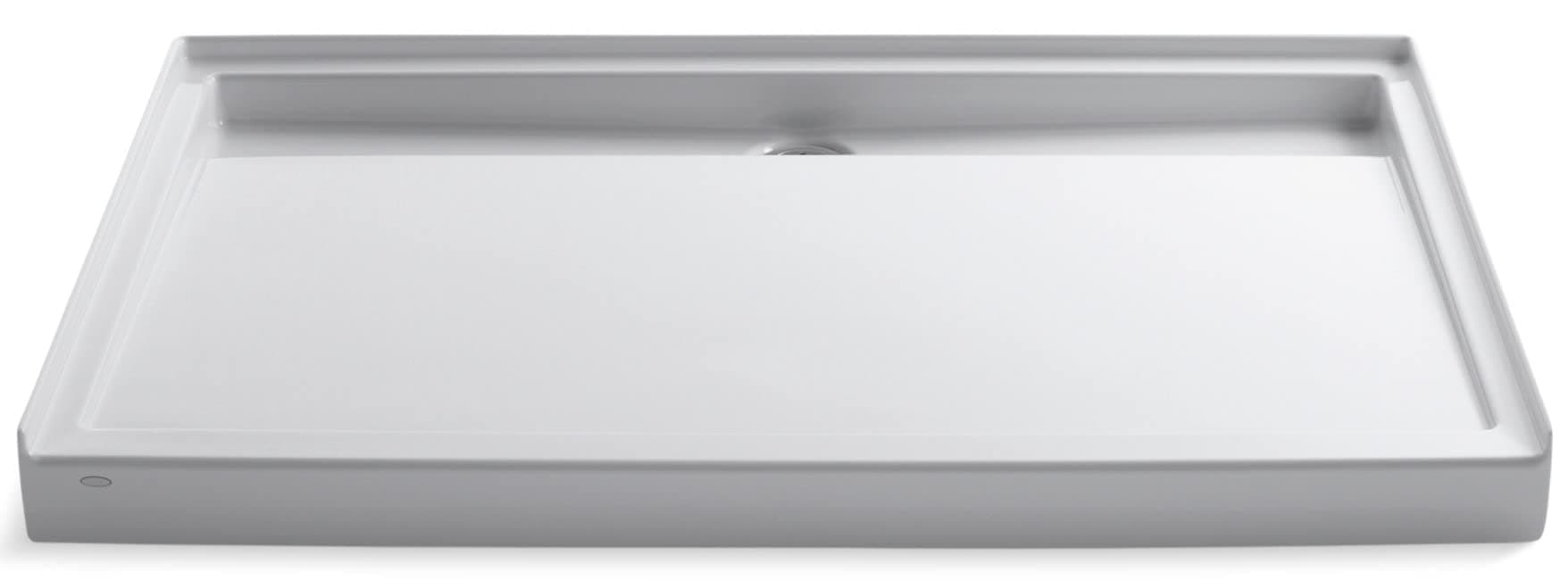 KOHLER K-9996-0 Groove 60-Inch x 42-Inch Alcove Shower Base, Low Threshold Shower Base with Recessed Rear Center Drain, White
