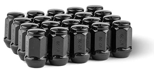Race Secure 8954BK Black Chrome Plating, 1/2-20 Thread, Closed End Acorn Bulge After-Market Wheel Lug Nut Set, 3/4 Hex, 60 Degree Conical Seat (Pack of 20)
