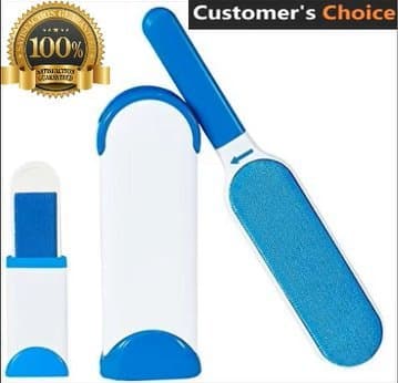 Baiza Goods Pet hair remover and lint remover,Pet dog cat pets hair remover,Fur remover and pet hair remover for furniture and clothes, lint brush with self-cleaning base and Double-Sided Brush