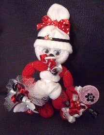 GIRL Ladybug Baby Shower Mini Sock Corsage and Baby Gift in One