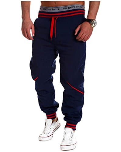 Men Hip Hop Designer Joggers Solid Sportwear Outdoors Baggy Casual Pants Trousers Gym Sweatpants Navy